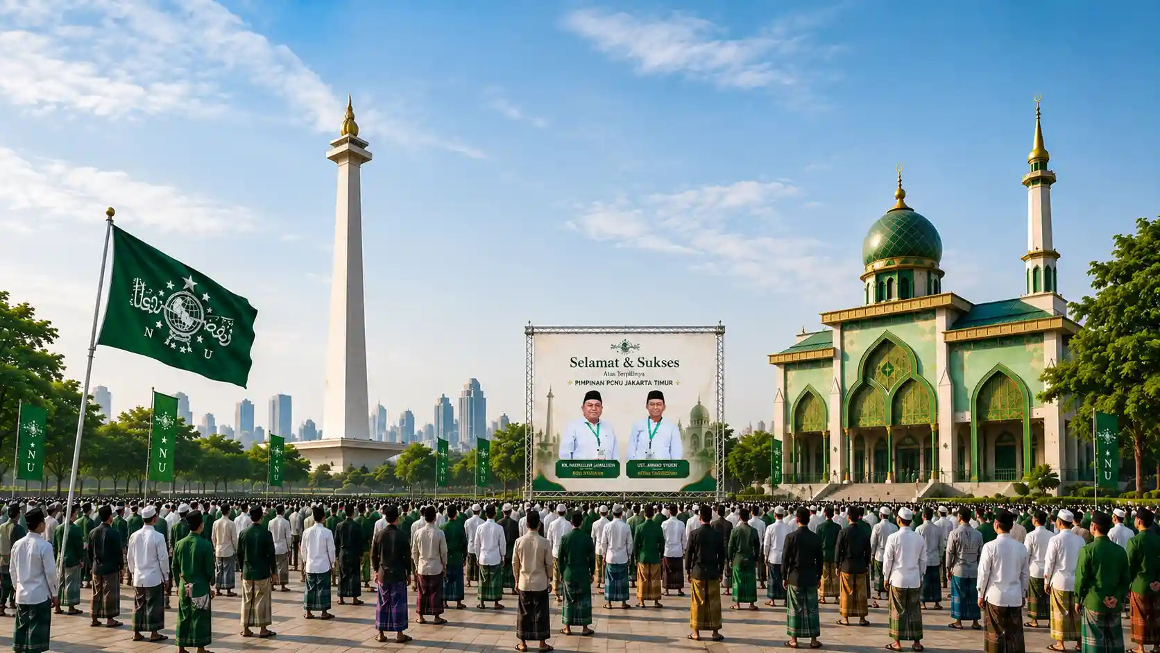 Kebersamaan pengurus dan warga PCNU Pengurus Cabang Kabupaten Ngawi